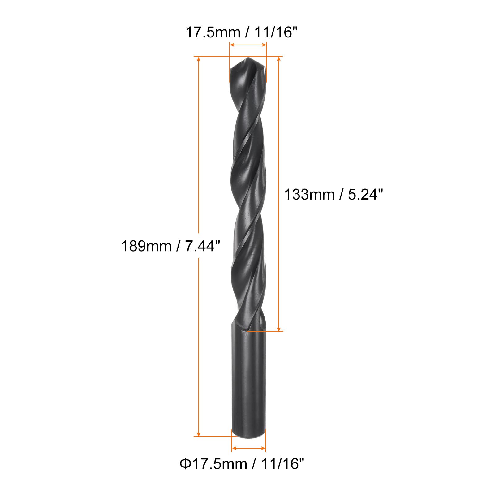 QUARKZMAN 4pz Punte da Trapano Jobber 17,5mm 11/16" Nero