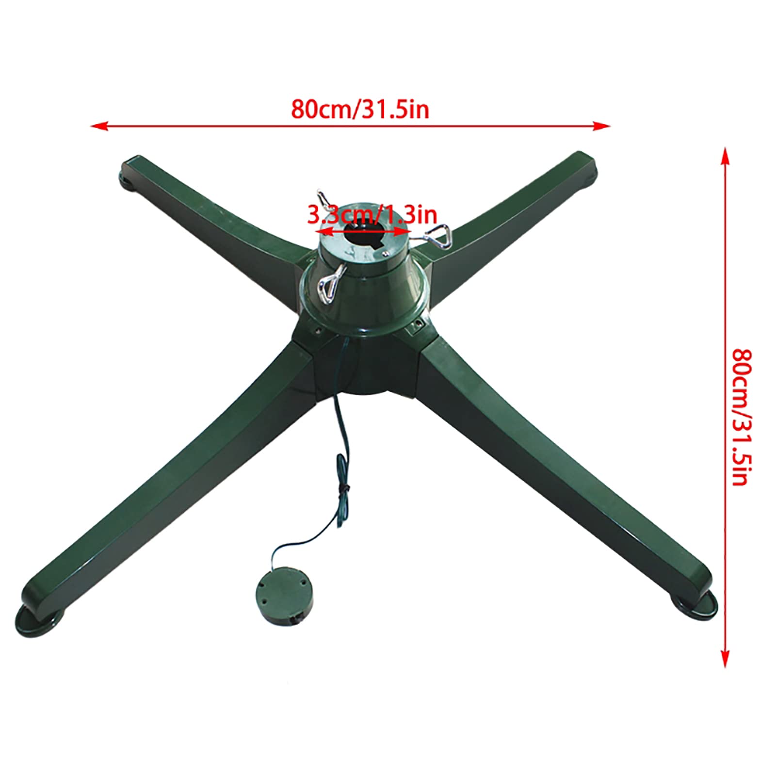 Soporte giratorio ajustable para árbol de Navidad de 360 grados, soporte giratorio eléctrico para árbol de Navidad con 3 ajustes ajustables, ideal para árbol de Navidad artificial, decoración práctica