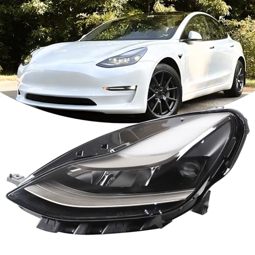 YEQSHNG LH Full LED Headlight Projector Matrix Type Semi-Assembly Compatible With 2021-2023 Tesla Model 3/Y Headlamp Without Module Left Driver Side Replacement 1514952-00-C by YEQSHNG - Used condition - US$149.14