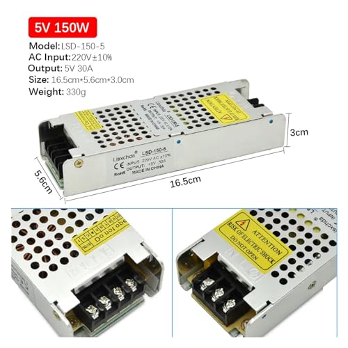 Transformateur 12V 200W pour ruban LED de dressing et cuisine