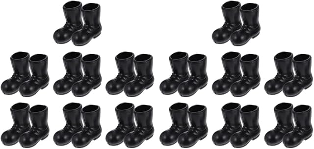 Toyvian 14 Pairs Mini mini santa claus shoes miniature santa claus boots mini doll shoes Santa Claus Boots