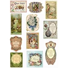 French Vintage Perfume Labels Collage Sheet #102