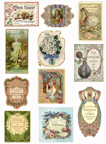 French Vintage Perfume Labels Collage Sheet #102