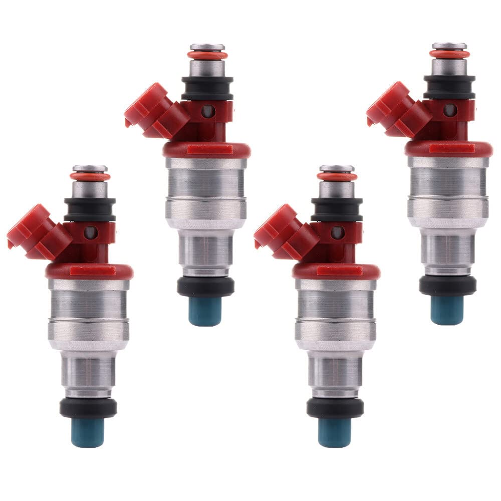Fuel Injectors ECCPP 4pcs High Performance Red Sliver 2 Hole Fuel Injector Kits 23250-35040 for 1989 1990 1991 1992 1993 1994 1995 Toyota 4Runner Toyota Pickup