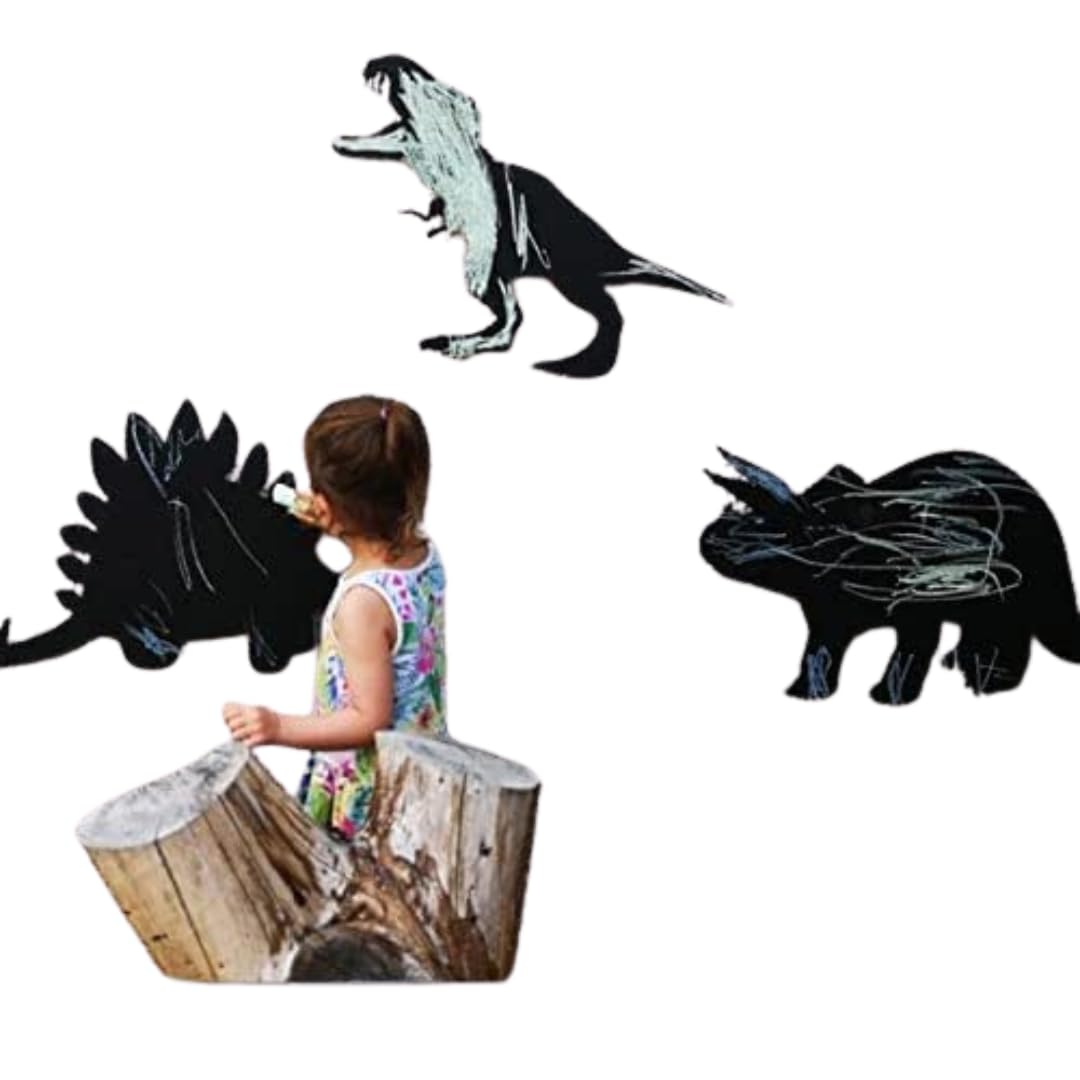 MadeAt94 Black Dinosaur Chalkboard 3 Piece Set Blackboard School