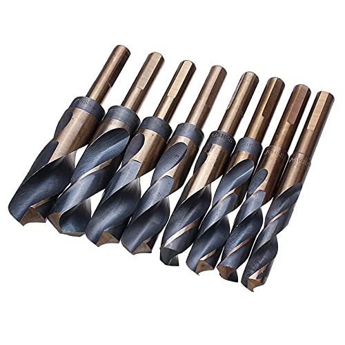 broca 8Pcs 1/2 Inch Shank HSS 4241 Twist Drill Bit Set 9/16 To 1 Inch Twist Drill For Wood Metal (Co