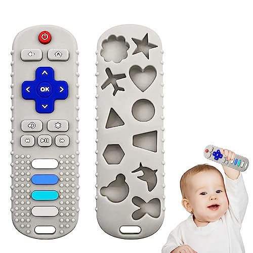 Image of YAPROMO Baby Remote Control Shape Teething Toys, Silicone Teether Toys for Babies 0-12 Months, Remote Control Shape Chew Toys for Infants Boys and Girls BPA Free/Freezable/Dishwasher Safe