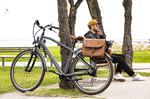 Via Veneto Original - Vintage Seitentaschen für Fahrräder, Farbe Braun, Retro-Hecktasche für City Bike, Unisex für Erwachsene, Einheitsgröße, hergestellt in Italien