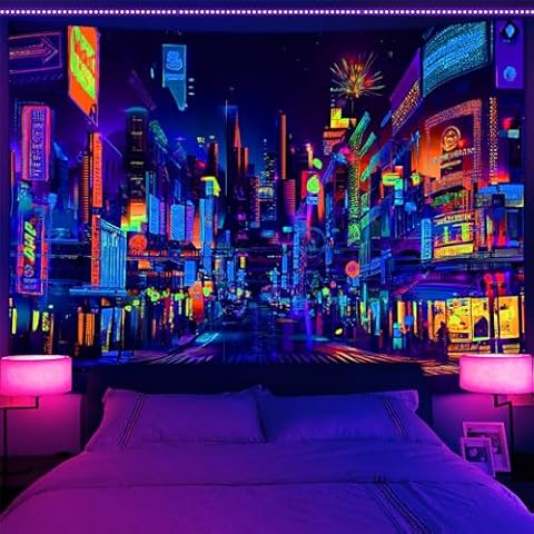 Bzhilja UV Reactive Anime Tapestry Cover