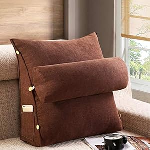 RAILONCH Leeskussen, boekenkussen, rugkussen, wigkussen, afneembaar, rugkussen, wigkussen voor kantoor, lezen of…