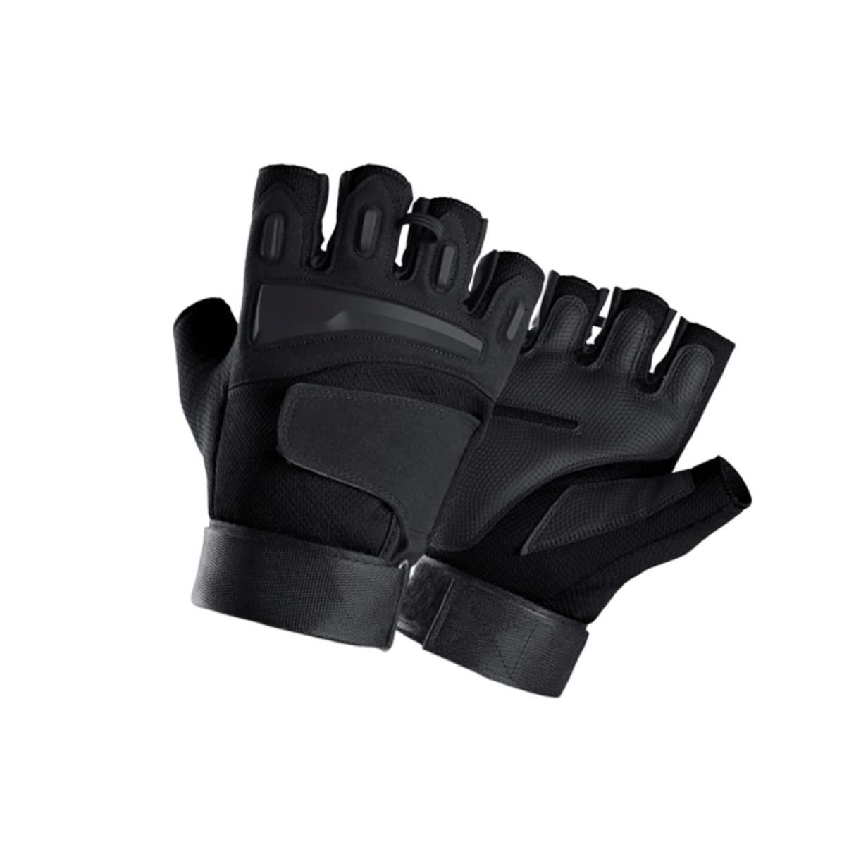 PartyKindom 1Pair Men Half Finger Fitness Gloves Durable Breathable Outdoor Riding Gloves for Cycling Weightlifting Mountain Climbing Comfortable Elastic Design Black XL