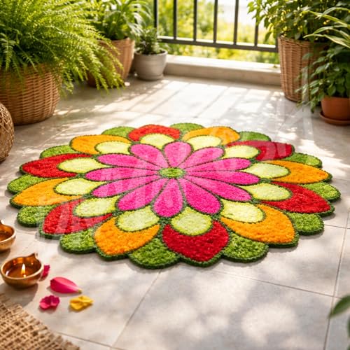 Image of Divyakosh Items for Home Decoration, Artificial Flower Hangings (Yellow) (Flower Mat)