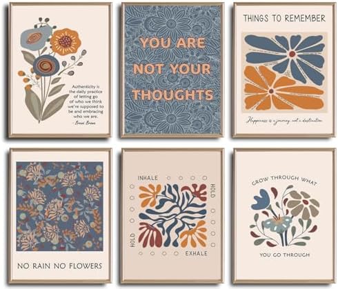 6 Mental Health Posters Bohemian Style Motivational Psychology Wa...