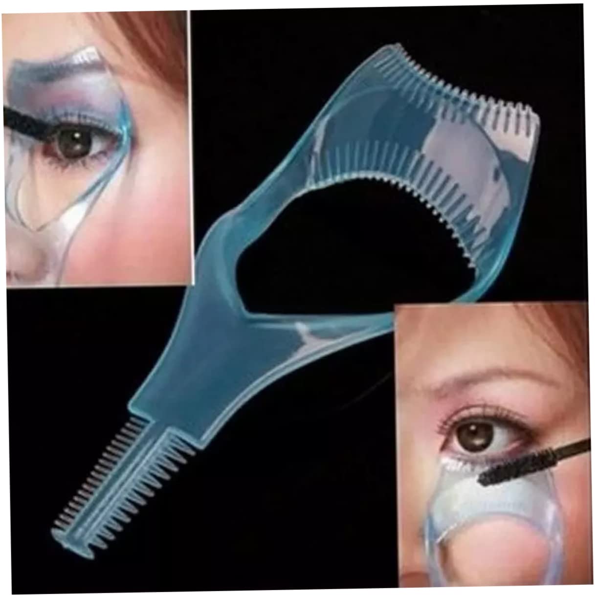 Mascara Applicator Guide Tool 3 in 1 Eyelashes Tools Eye Shadow Shield Eyelash Brush Blue : Beauty & Personal Care