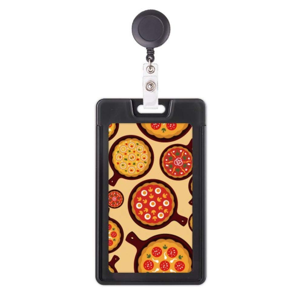 Porte-badge rétractable Pizza enrouleur robuste avec cordon - 5