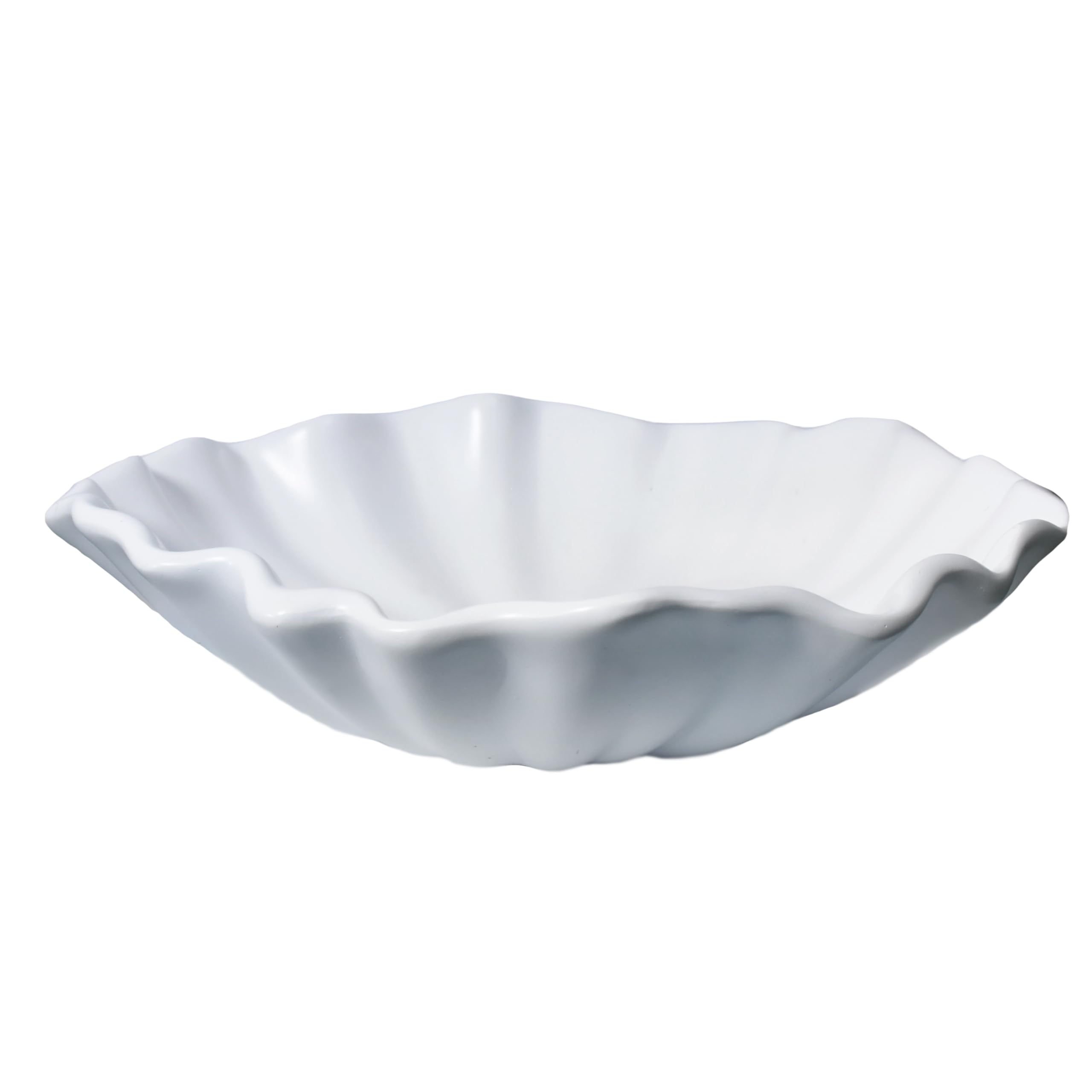 AMOYYT Decorative Bowl Coffee Table Decor Ruffle Bowl Entryway Table Decor Centerpiece Bowl Home Decor Accents Key Bowl for Entryway Gift for Women 10.5 * 9.5 * 2.5 in