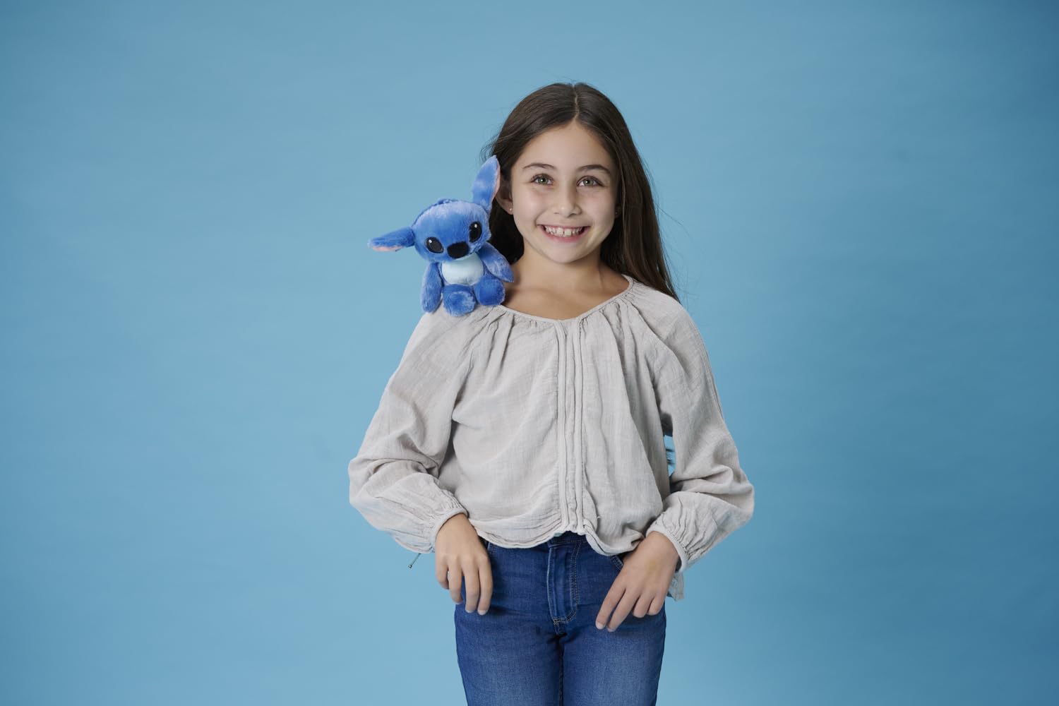 Simba official Disney Shoulder Squad Lilo & Stitch 12cm wearable plush with magnetic plate, Blue, 13 cm - Image 4