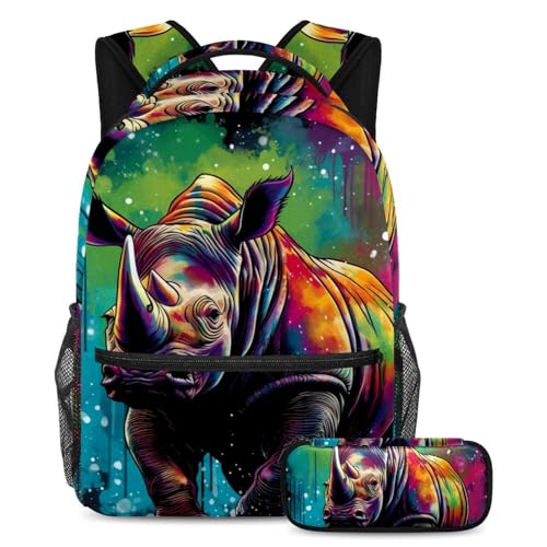 Ensemble de cartables rhinocéros coloré pour le collège et les voyages