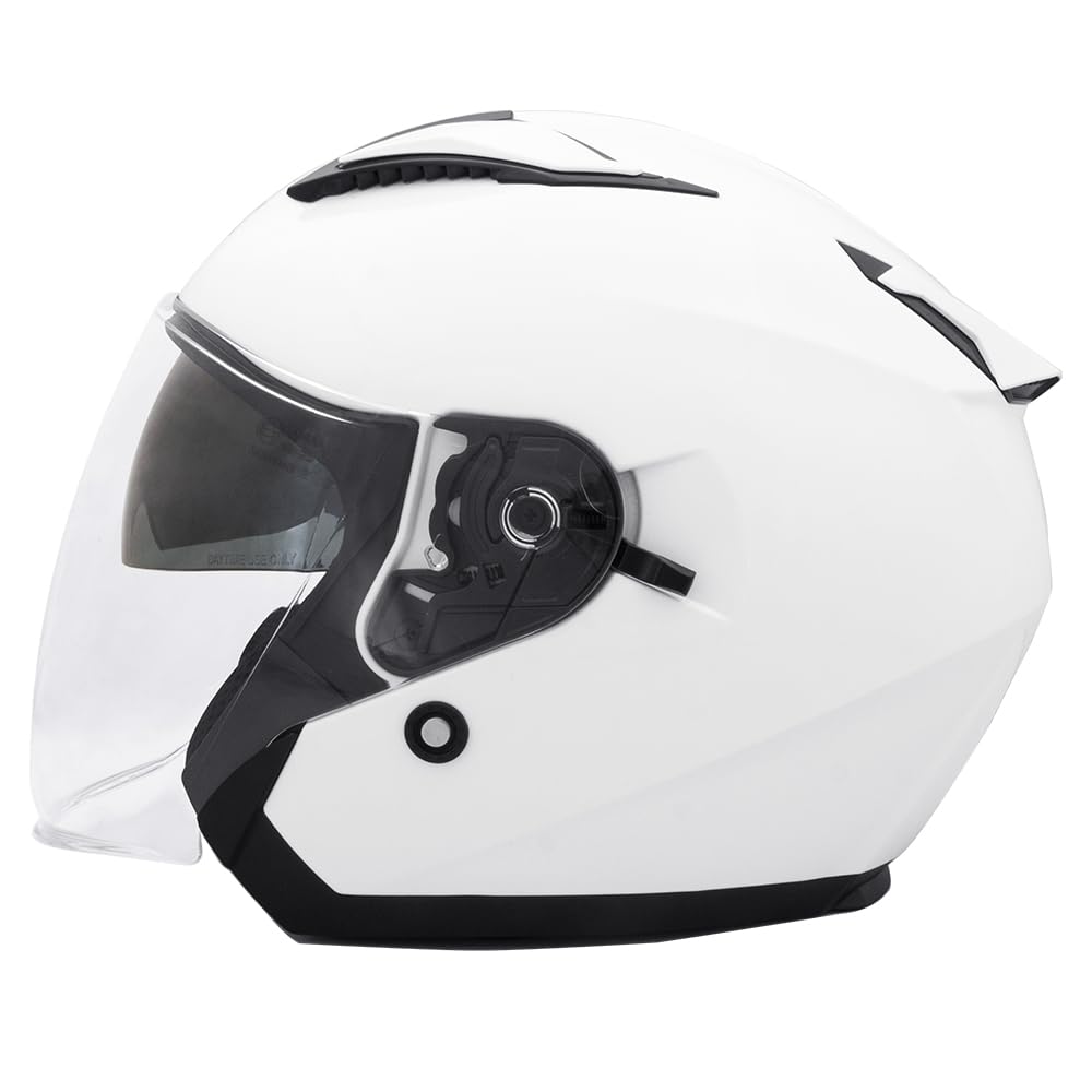 Zorax Bianco XXL (62-63cm) ZOR-608 Casco Jet Doppio Visiera Donna e Uomo Omologato ECE 2206