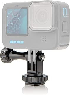 Lammcou Action Camera DSLR Hotshoe Adapter, CNC Aluminum Metal Actioncam Adapter & Thumb Screw & Hotshoe Screw Adapter, Compatible with Go Pro Hero 9 8 7 6 5 Osmo Yi Virb Action Camcorder