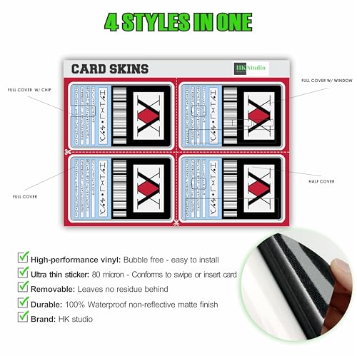 HK Studio Card Skin Sticker Anime Hunter for EBT, Transportation, Key, Credit, Debit Card Skin - Protecting Personalizing Bank Card - Slim, Waterproof, Digital-Printed - Thumbnail 2