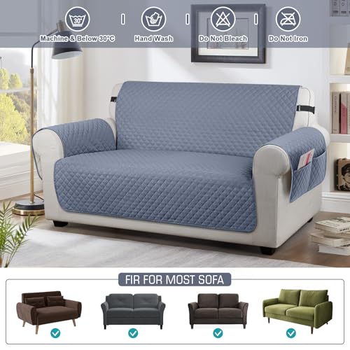 Image of TAOCOCO Sofa Covers 2 Seater,Settee Covers,Non Slip Sofa Covers,Sofa Slipcovers,Pet Couch Covers,Washable Sofa Protectors for Dogs(Grey)