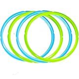 Silicone Sealing Rings Compatible IP Pot Accessories 5/6 Quart - Seal Lasting & BPA-free - Blue & Green (4 Pack)