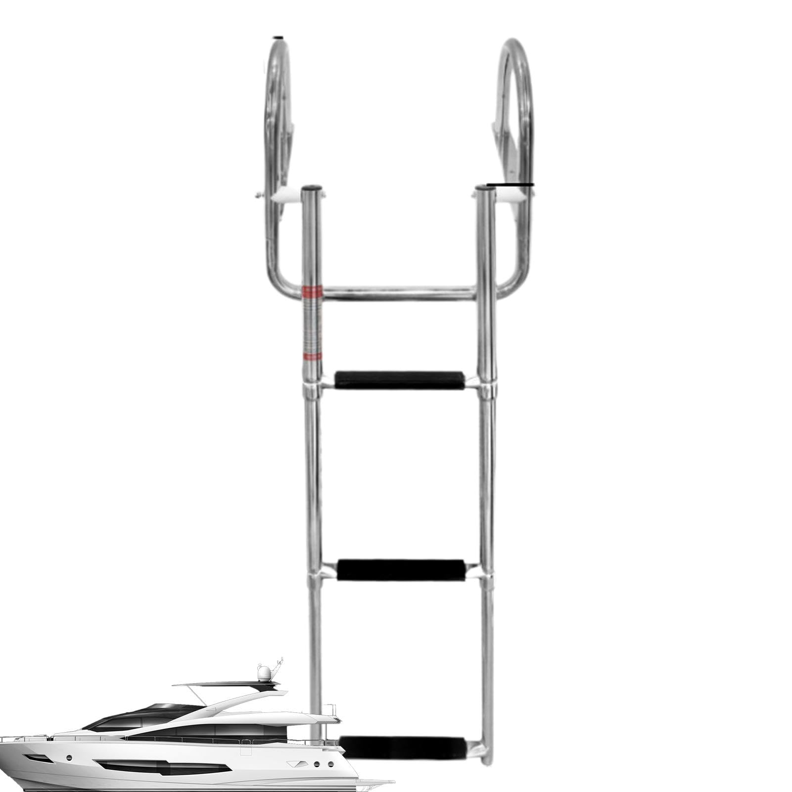 per barca telescopica, per pontone - Scaletta da bagno con | corrimano a pedale | Scaletta per ringhiera a mano con pedale per ponte da nuoto per carichi pesanti, per marine