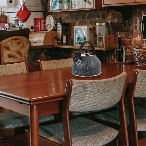 Bouilloire Sifflante en Acier Inoxydable durable noire de 2,5l - 6