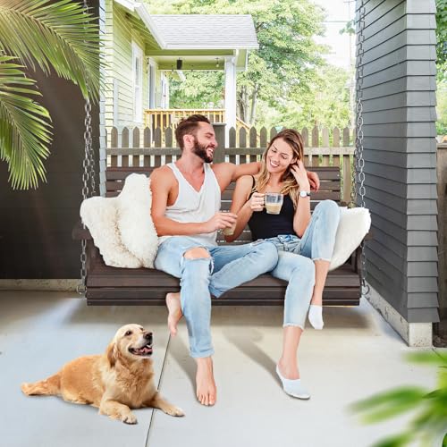 Image of VINGLI 2026 Upgraded 4 FT Wooden Porch Swing, 880 LBS Heavy Duty, Rustic
