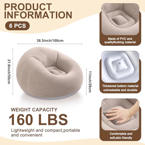 BreezeHug 6 Pcs Outdoor Movie Night Inflatable Bean Bag Chairs with 16ft Inflatable Movie Screen Projector Screen Blow up Chairs with Electric Air Pump for Family Backyard Camping Cinema Nights by BreezeHug - Image 3