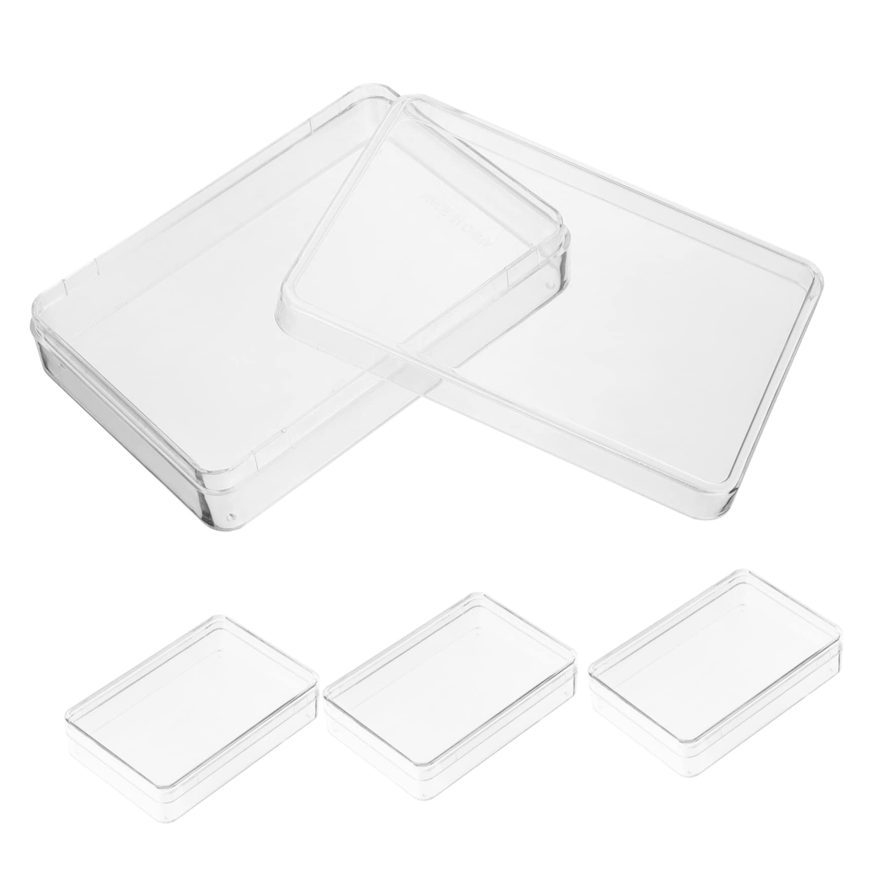 Toyvian 8piezas Caja De Almacenamiento para Cartas De Poker Estuche De Plástico Transparente Tapa Organizador Compacto para Barajas