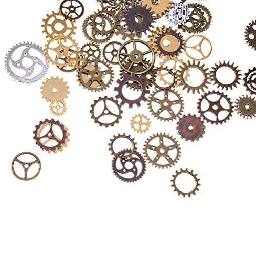 BESTIM INCUK 120 Gram Antique Bronze Vintage Skeleton Keys Steampunk Gears Cogs Charms Pendant Clock Watch Wheel for Jewelry Making Supplies, Steampunk Accessories, Craft Projects (Approx 80pcs) steampunk buy now online