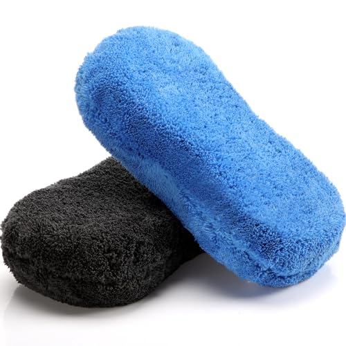 Image of Tanlade 2 Pcs Large Car Wash Sponge, Foam Sponge for Clean, Blue,Gray