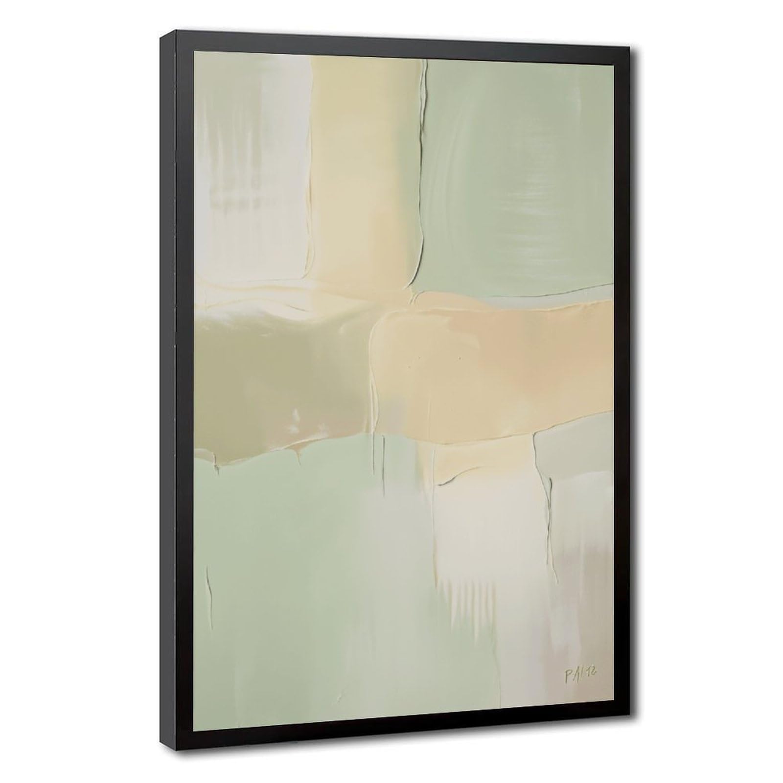 Zguols Warm Textured Abstract And Minimalist Poster 6 Canvas Poster Bedroom Decor Sports Landscape Office Room Decor Gift Black Frame 24" L X 36" W