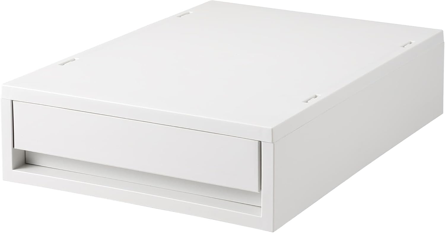 理想通りのシンプルなデザインが見つかりました(無印良品 再生ポリプロピレン入り 小物収納ケース 小 ホワイトグレー ・約幅26×奥行37×高さ9cm 84799686)