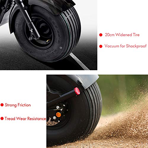 2000W Electric Moped Fat Tire Scooter with Front/Rear Shocks, Dual Disc Brakes One Button Start Electric Fat Tire Motor Bike for Adult with 2 Seats/Backrest/Cargo/Helmet,60V 21.8Ah