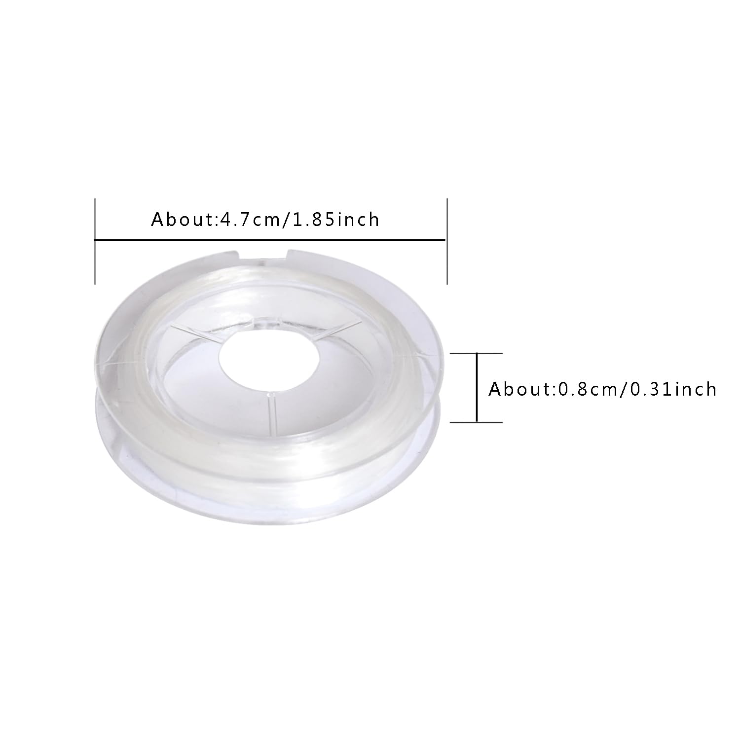 1 Roll 0.8mm Elastic Bracelet String 10m Stretchy Elastic Beading Cord Thread for Bracelet Jewellery Making (White)