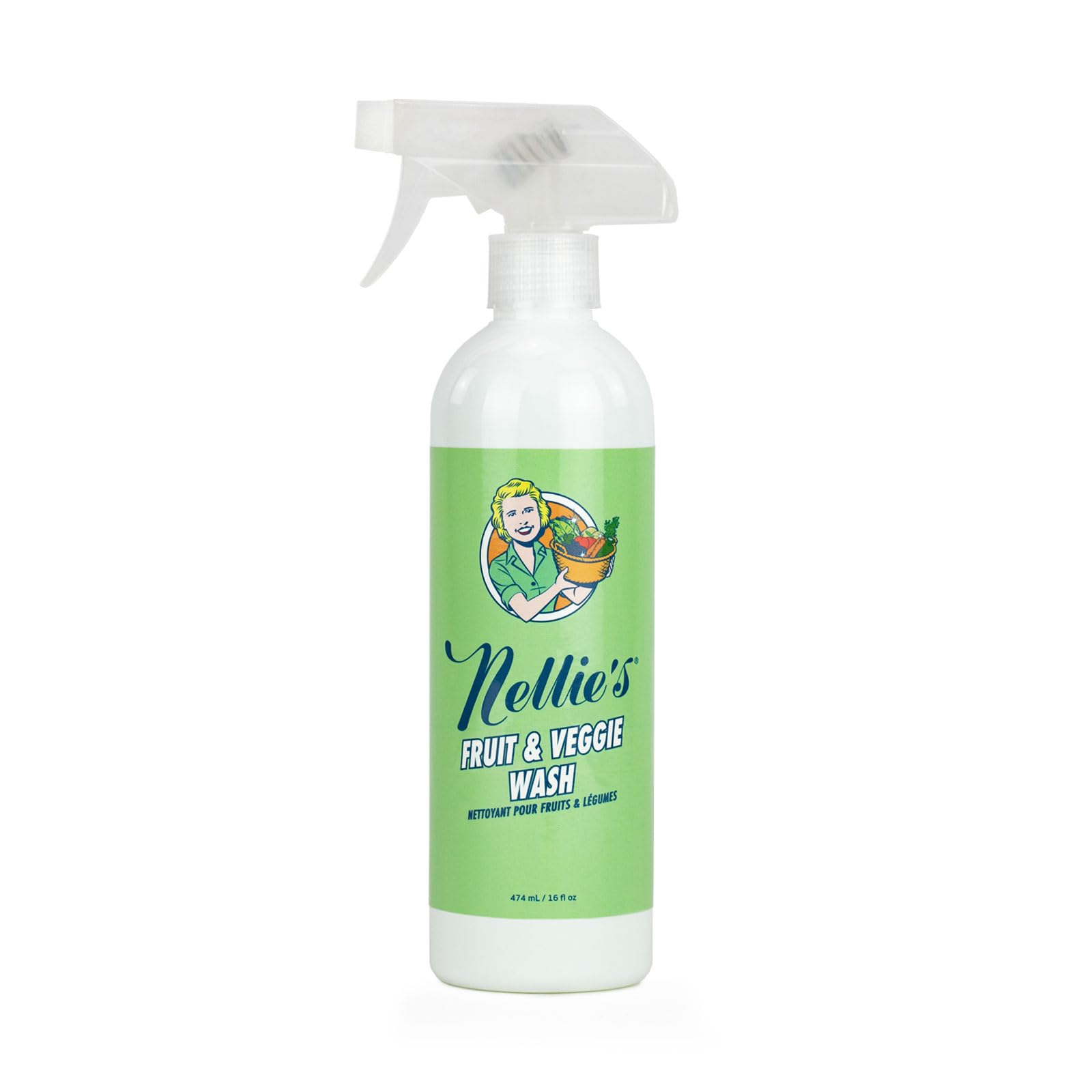 Nellie’s Fruit & Veggie Wash – Produce Rinse for Cleaner, Fresher Fruits & Vegetables – Odorless & Tasteless (16 fl oz)