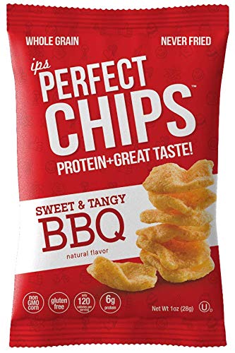 Protein Chips Healthy Snacks – Full Flavored Spicy Cinnamon and BBQ Savory Healthy Sweet Snack Pack, 6g High-Protein per Pack – Gluten-Free non-GMO, Half Fat of Potato Crisps – 8 x 1 Ounce Packs, USA