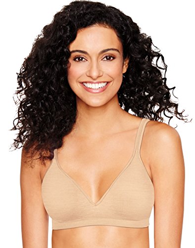 Hanes Women's Hanes Ultimate Perfect Coverage Foam Wirefree Bra, -nude heather, LARGE