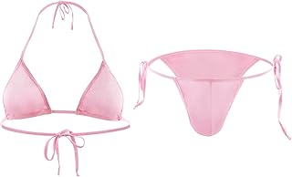 Tanga para hombre con abertura para hombre, traje de bikini monocolor, bikini con hendiduras, estilo de cordones, combinación de bragas de color sólido, regalos sexys