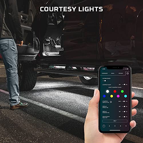 Ledglow 6Pc Bluetooth Million Color Truck Led Underbody Underglow Accent Lighting Kit - Smartphone App - Courtesy Lights - Create Any Color - Water Resistant - Control Box #TOP6