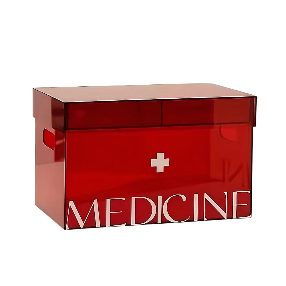 NYSDM Acryl-Familien-Medizin-Box, Aufbewahrung, staubdicht, für Zuhause, Notfall, medizinischer Griff, Erste-Hilfe-Set, große Kapazität, Aufbewahrungsbox