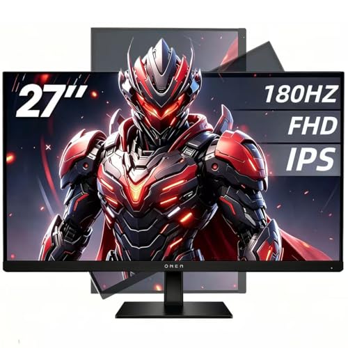 Image of HP OMEN 27 Inch FHD (1920 x 1080) Gaming Monitor, 180Hz Refresh Rate, 1ms Response Time, Ultra-Smooth Gameplay, AMD FreeSync, IPS Eye Comfort Display, Low Blue Light, OMEN 27 G2