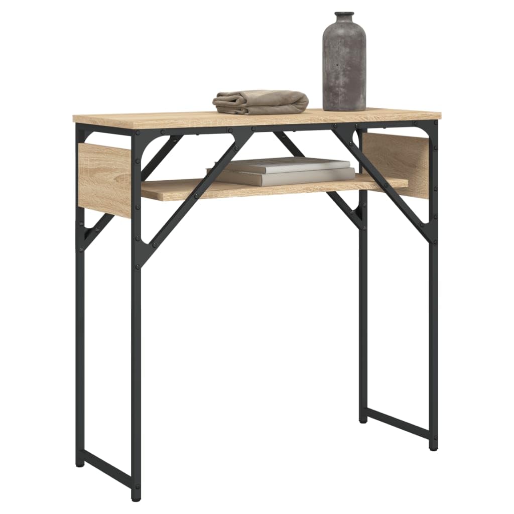 Konsolentisch mit Ablage 75x30x75 cm Sonoma-Eiche Metall