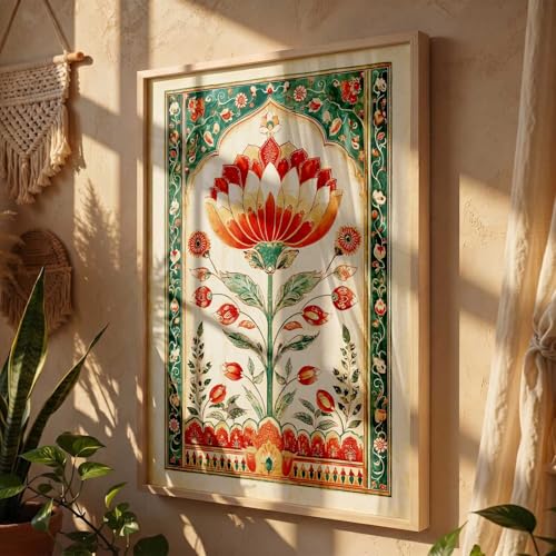 Image of kotart Madhubani Art Wall Painting Traditional Home Decoration With Frame For Living Room Bed Room Hotel Wall Decor Digital Reprint (13X17 inch)