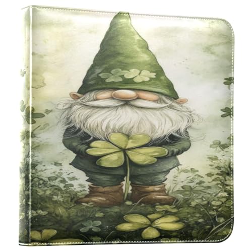 Álbum de Fotos Autoadhesivo DIY Scrapbook con Diseño de Duende Cute y Tréboles de San Patricio, Encuadernación de 3 Anillos, 40 Páginas, Tamaño 8x10 para Memorias miniatura 1