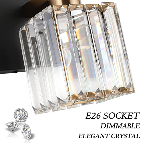 Image of Aipsun Crystal Vanity Light Bathroom Lighting Fixtures 3 Light Modern Vanity Lighting Fixtures (Exclude Bulb)