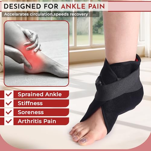 Image of SandPuppy Ankleheat - Ankle Heating Pad for Pain Relief | Heat Therapy for Ankle Sprains, Swelling,Sports Injury, Achilles Tendonitis |12V Safe Power Technology | 3 Levels Heat | Integrated Overheat Protection Thermostat | Universal fit Left or Right Ankle | Black